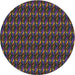 Round Patterned Dark Purple Novelty Rug, pat3018