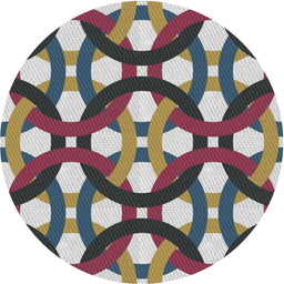 Round Patterned Purple Novelty Rug, pat3020