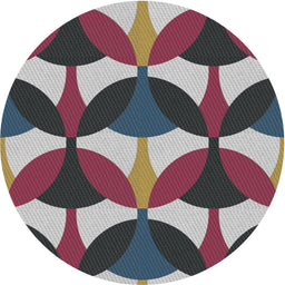 Round Machine Washable Transitional Dark Gray Rug, wshpat3021