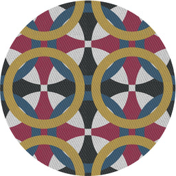 Round Patterned Purple Novelty Rug, pat3022