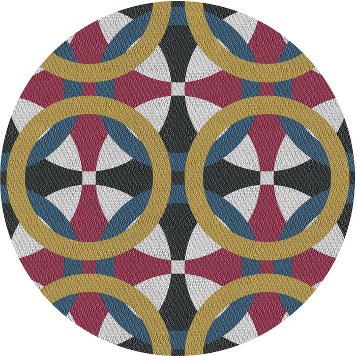 Round Patterned Purple Novelty Rug, pat3022