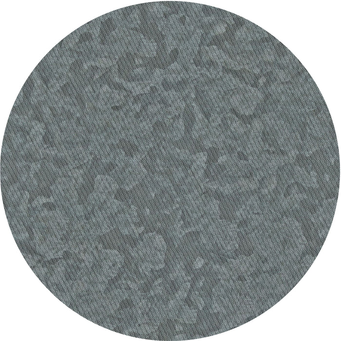 Round Machine Washable Transitional Gunmetal Gray Rug, wshpat3026
