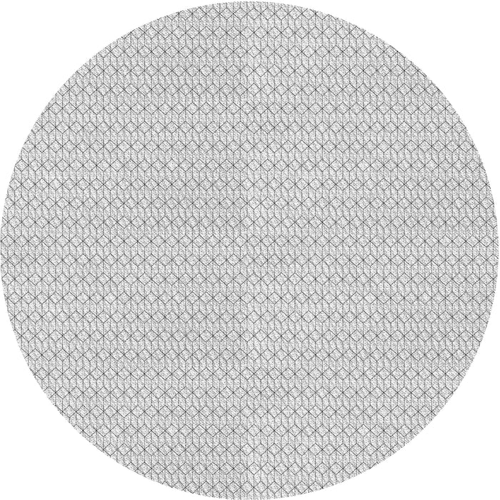 Round Machine Washable Transitional White Smoke Rug, wshpat3028