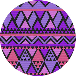 Round Machine Washable Transitional Purple Flower Purple Rug, wshpat3029