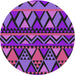 Round Patterned Purple Modern Rug, pat3029