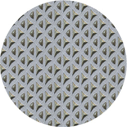 Round Patterned Ash Gray Novelty Rug, pat3033