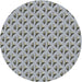 Round Machine Washable Transitional Ash Gray Rug, wshpat3033