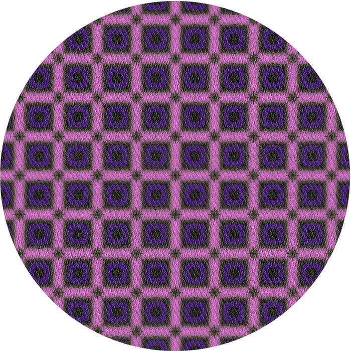 Round Patterned Purple Novelty Rug, pat3036