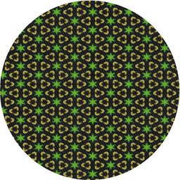 Round Machine Washable Transitional Black Rug, wshpat3046