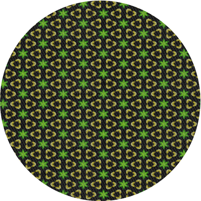 Round Patterned Black Novelty Rug, pat3046