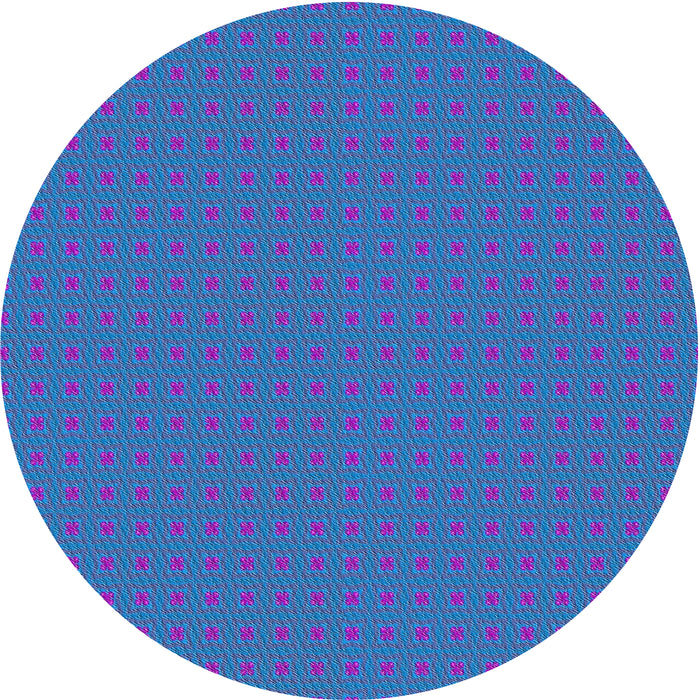 Round Patterned Blue Novelty Rug, pat3050