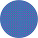 Round Patterned Blue Novelty Rug, pat3050