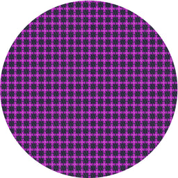 Round Patterned Dark Violet Purple Novelty Rug, pat3051