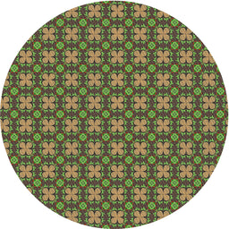 Round Machine Washable Transitional Bakers Brown Rug, wshpat3056