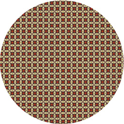 Round Machine Washable Transitional Vermilion Red Rug, wshpat3060