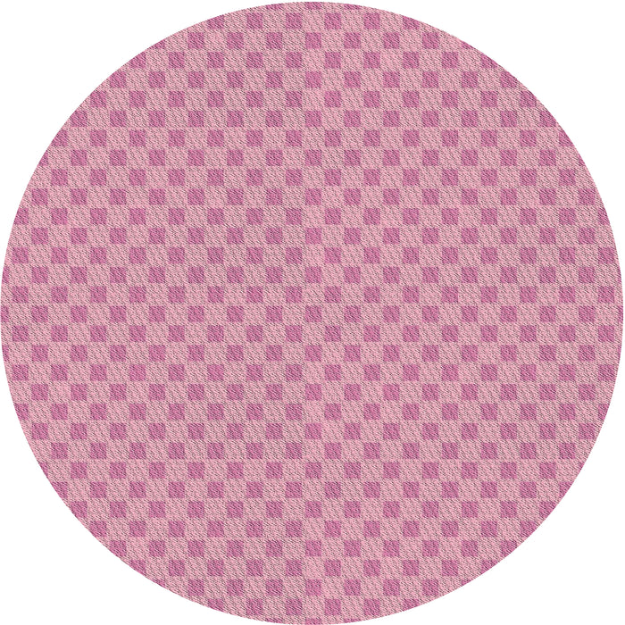 Round Patterned Dark Pink Novelty Rug, pat3063