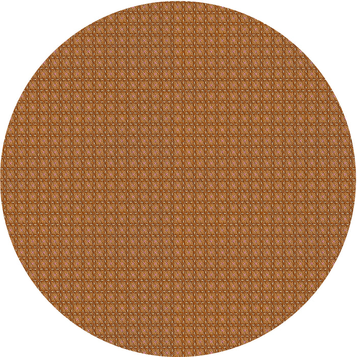 Round Machine Washable Transitional Orange Rug, wshpat3064