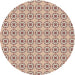 Round Patterned Cherry Red Novelty Rug, pat3066