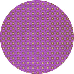Round Patterned Dark Hot Pink Novelty Rug, pat3067