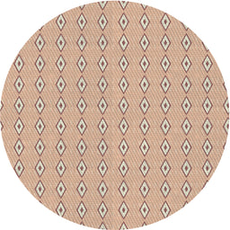 Round Patterned Rust Pink Novelty Rug, pat3069