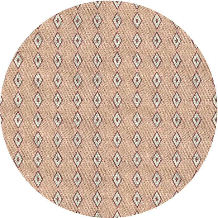 Round Patterned Rust Pink Novelty Rug, pat3069