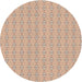 Round Machine Washable Transitional Rust Pink Rug, wshpat3069