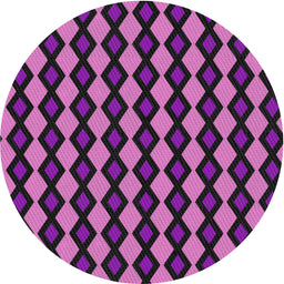 Round Patterned Plum Purple Novelty Rug, pat3070