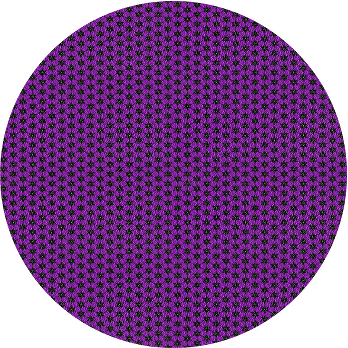 Round Machine Washable Transitional Dark Violet Purple Rug, wshpat3072