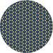 Round Patterned Blue Novelty Rug, pat3074