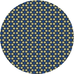 Round Machine Washable Transitional Night Blue Rug, wshpat3074