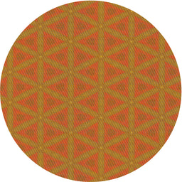 Round Patterned Dark Orange Novelty Rug, pat3081