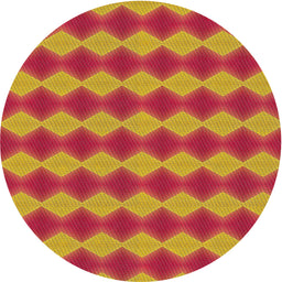 Round Patterned Yellow Novelty Rug, pat3082