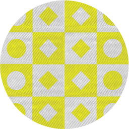 Round Patterned Olive Green Novelty Rug, pat308