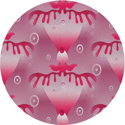 Round Patterned Pink Novelty Rug, pat3092