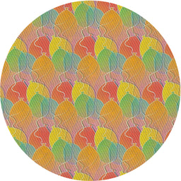 Round Machine Washable Transitional Red Rug, wshpat3110