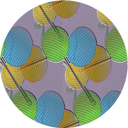 Round Patterned Ash Gray Novelty Rug, pat3119