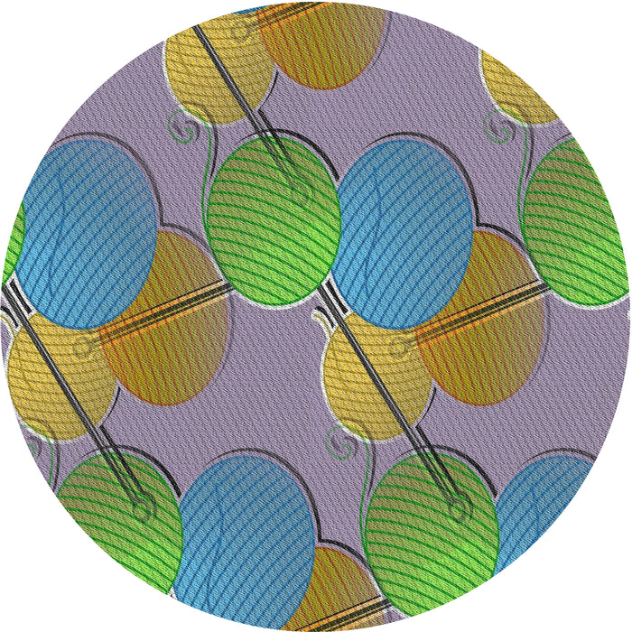 Round Patterned Ash Gray Novelty Rug, pat3119