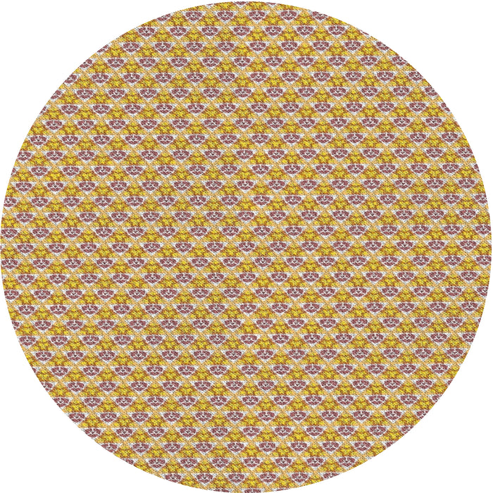 Round Patterned Red Novelty Rug, pat311