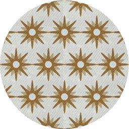 Round Machine Washable Transitional Dark Gold Brown Rug, wshpat3123