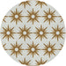 Round Patterned Dark Gold Brown Novelty Rug, pat3123