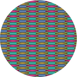 Round Patterned Dark Raspberry Purple Modern Rug, pat3127