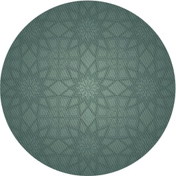 Round Machine Washable Transitional Dark Slate Gray Green Rug, wshpat312