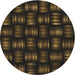 Round Patterned Brown Novelty Rug, pat3132