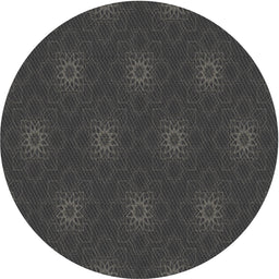 Round Patterned Mid Gray Novelty Rug, pat313