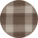 Round Machine Washable Transitional Light French Beige Brown Rug, wshpat3141