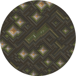 Round Patterned Mid Gray Novelty Rug, pat3143