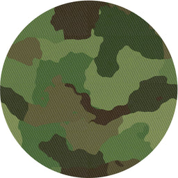 Round Patterned Dark Forest Green Novelty Rug, pat3148