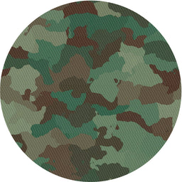 Round Patterned Green Novelty Rug, pat3149
