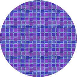 Round Patterned Blue Violet Purple Novelty Rug, pat314
