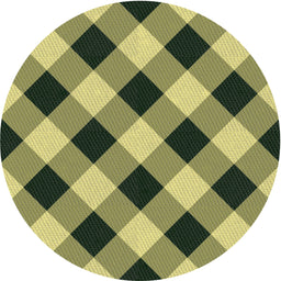 Round Patterned Metallic Gold Novelty Rug, pat3150